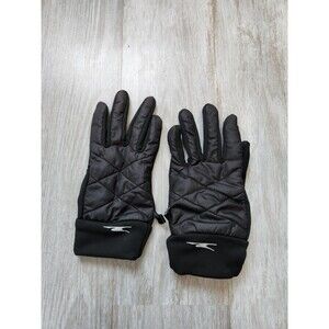Crane Mens Hybrid Gloves Black Fleece Lined Grip Pads Touchscreen Friendly Sz L